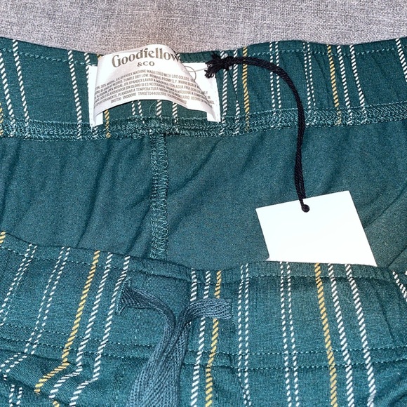Goodfellow & Co Green and Yellow Stripes Cotton Modal Knit Pajama Lounge Pants - Picture 4 of 6